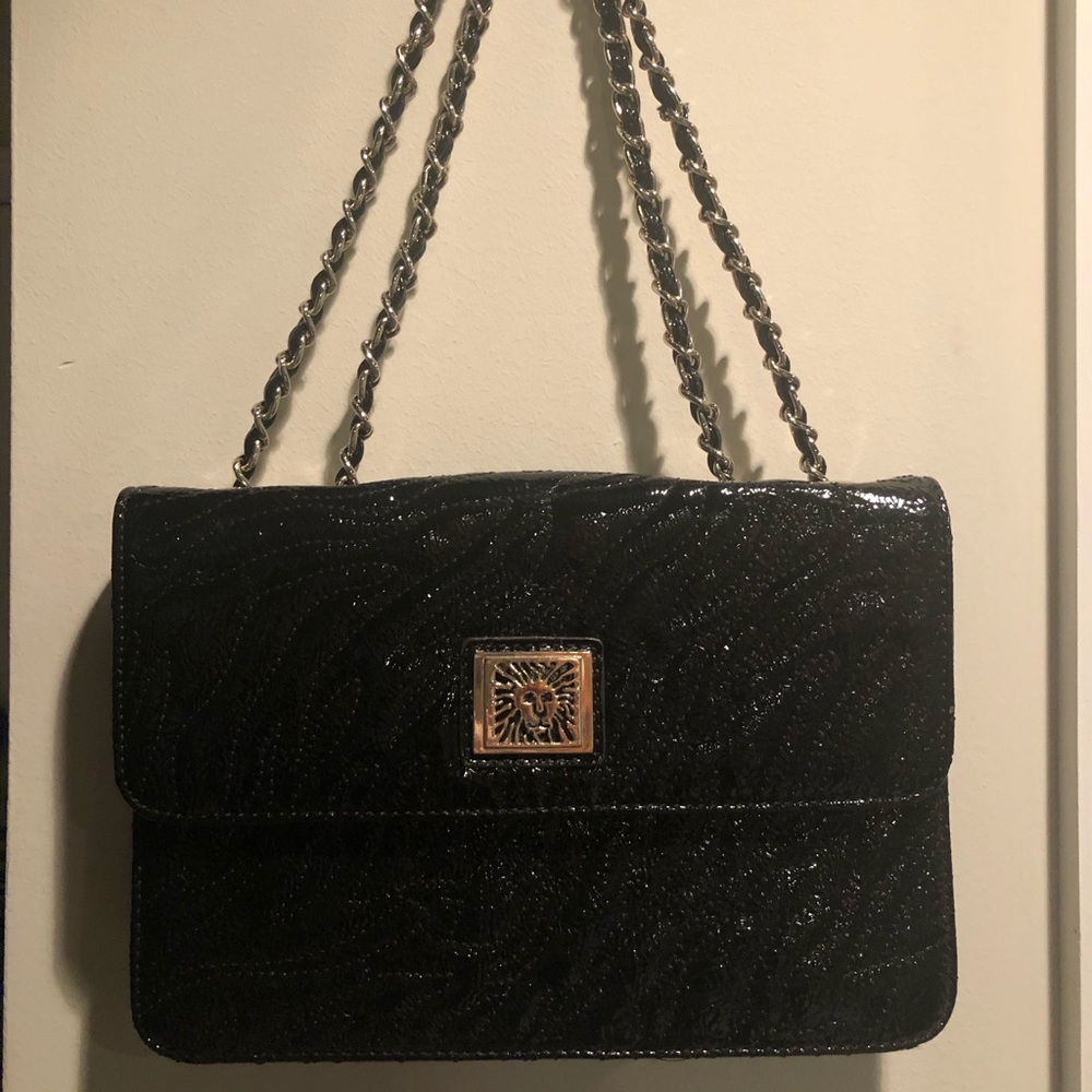 Anne Klein Black Patent Crossbody Purse